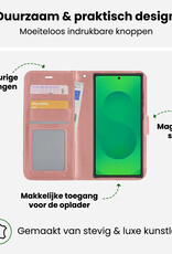 BASEY. BASEY. Samsung Galaxy S25 Ultra Hoesje Bookcase Met 2x Screenprotector - Rose Goud