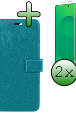 BASEY. BASEY. Samsung Galaxy S25 Ultra Hoesje Bookcase Met 2x Screenprotector - Turquoise