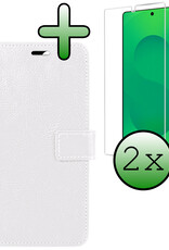 BASEY. BASEY. Samsung Galaxy S25 Ultra Hoesje Bookcase Met 2x Screenprotector - Wit