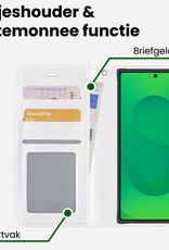 BASEY. BASEY. Samsung Galaxy S25 Ultra Hoesje Bookcase Met 2x Screenprotector - Wit
