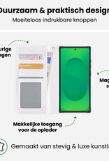 BASEY. BASEY. Samsung Galaxy S25 Ultra Hoesje Bookcase Met 2x Screenprotector - Wit