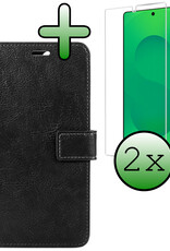 BASEY. BASEY. Samsung Galaxy S25 Ultra Hoesje Bookcase Met 2x Screenprotector - Zwart