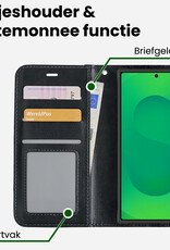 BASEY. BASEY. Samsung Galaxy S25 Ultra Hoesje Bookcase Met 2x Screenprotector - Zwart