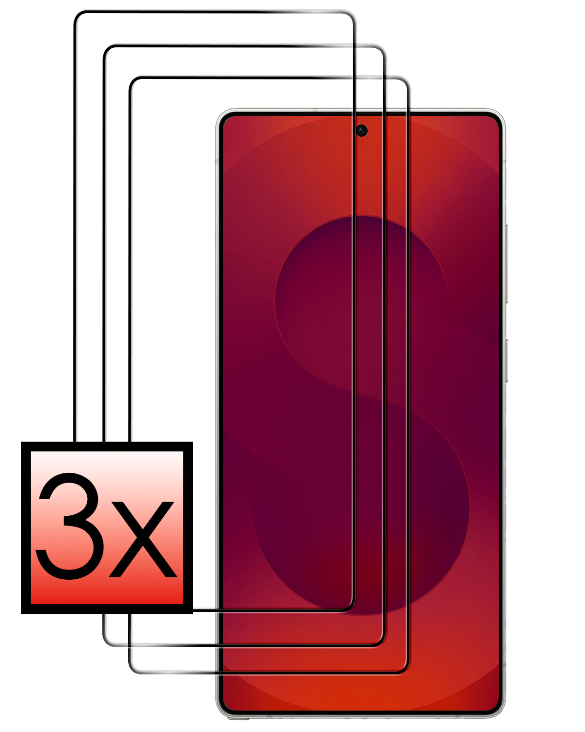 NoXx NoXx Samsung Galaxy S25 Ultra Screenprotector Glas Full Cover - 3 PACK