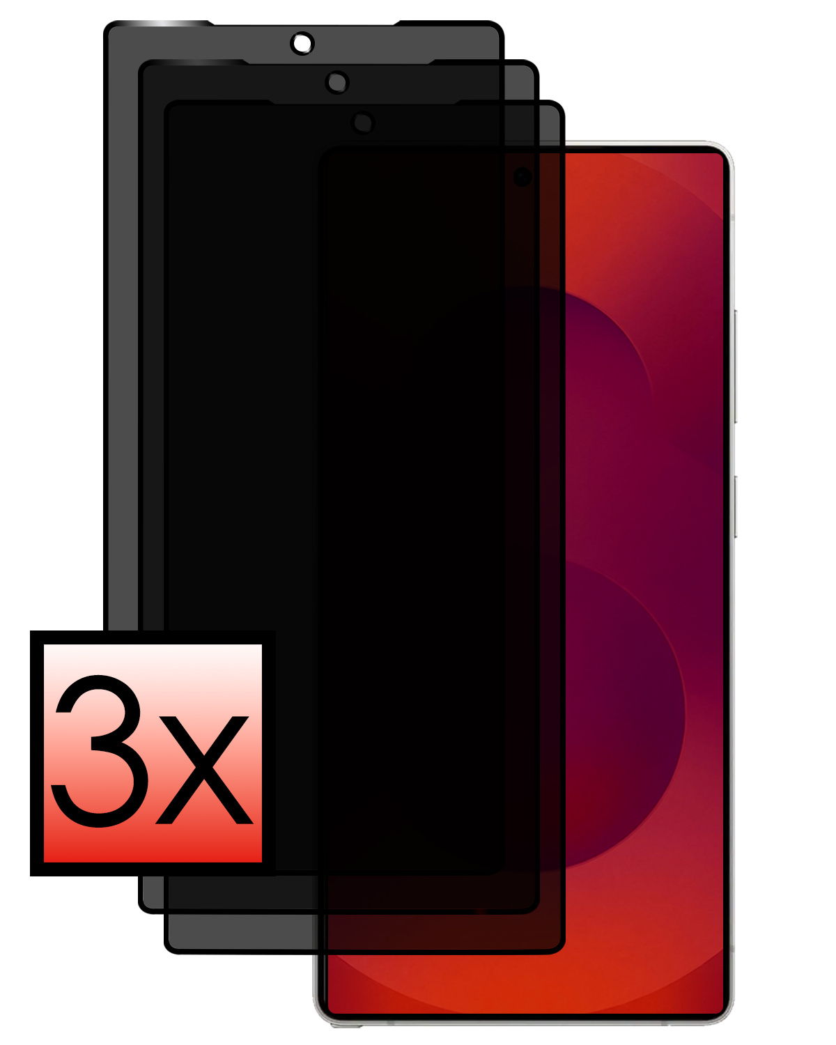 NoXx NoXx Samsung Galaxy S25 Ultra Screenprotector Glas Privacy - 3 PACK