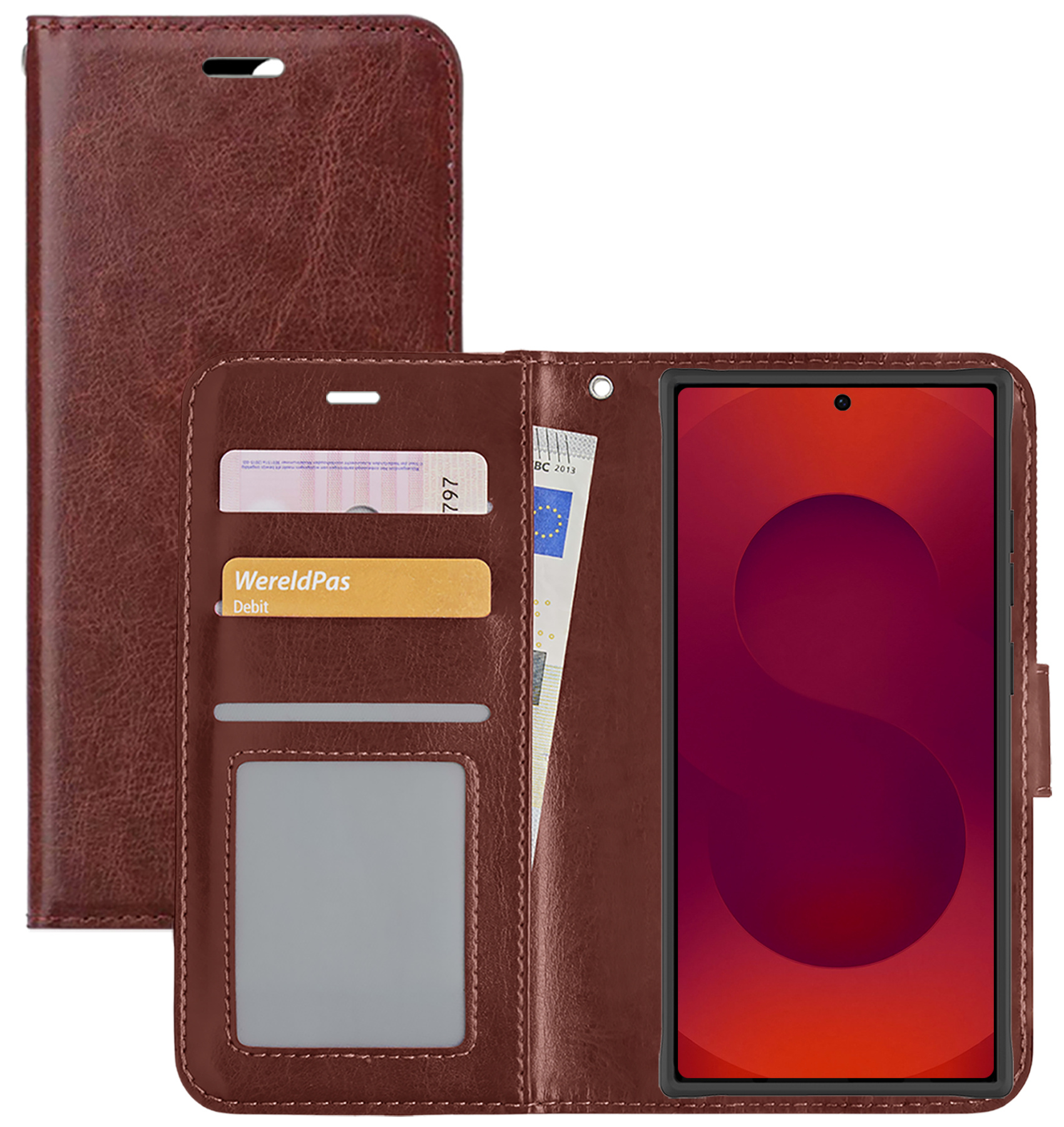 NoXx NoXx Samsung Galaxy S25 Ultra Hoesje Bookcase - Bruin