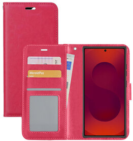 NoXx NoXx Samsung Galaxy S25 Ultra Hoesje Bookcase - Donkerroze