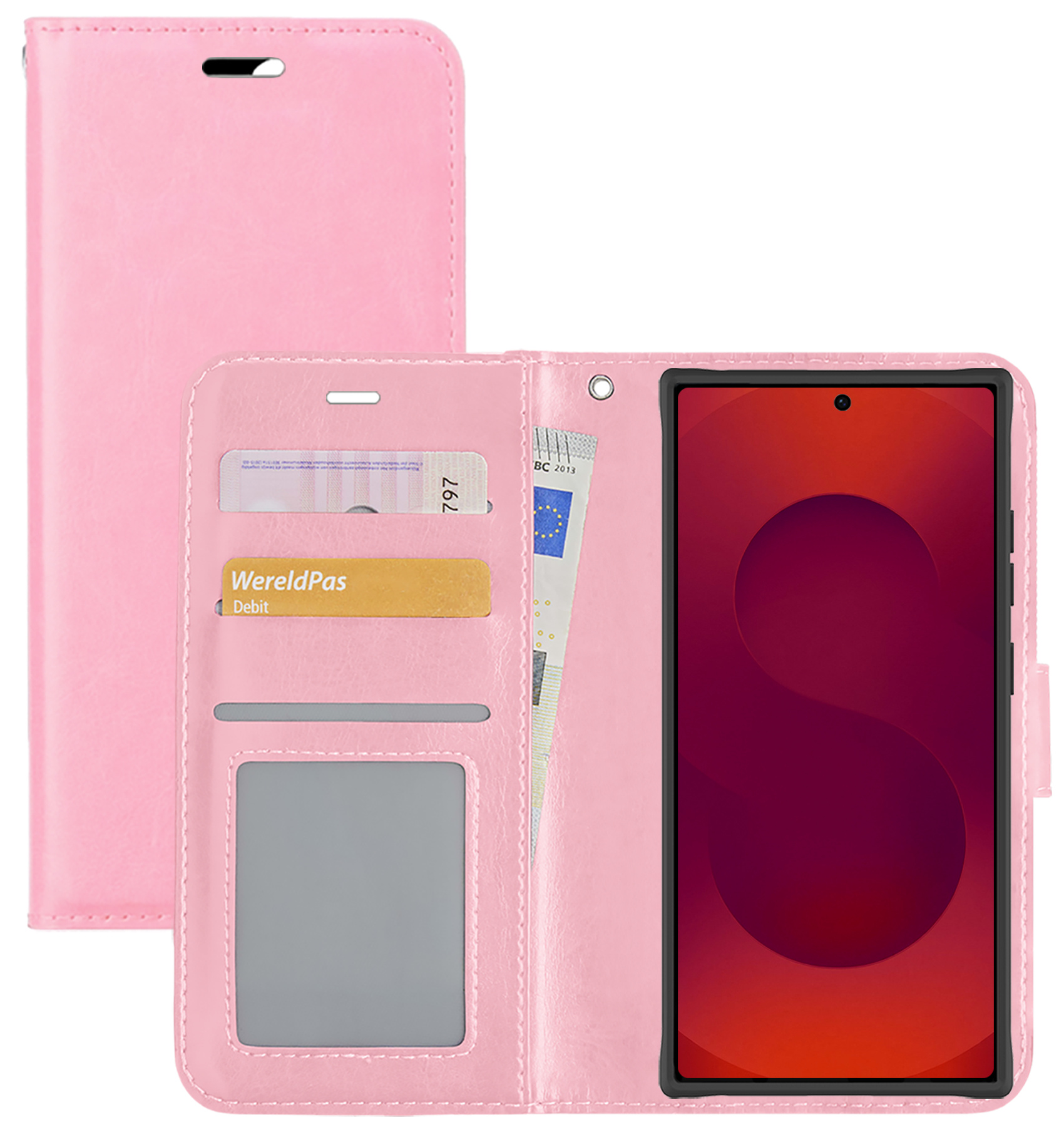 NoXx NoXx Samsung Galaxy S25 Ultra Hoesje Bookcase - Lichtroze