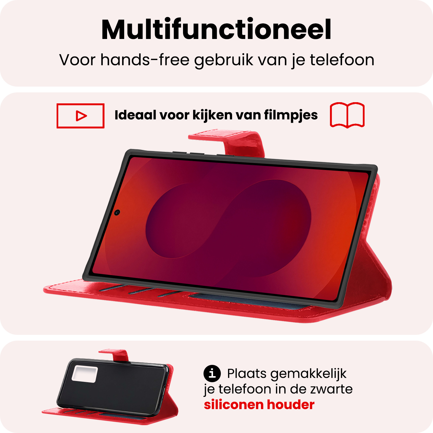 NoXx NoXx Samsung Galaxy S25 Ultra Hoesje Bookcase - Rood