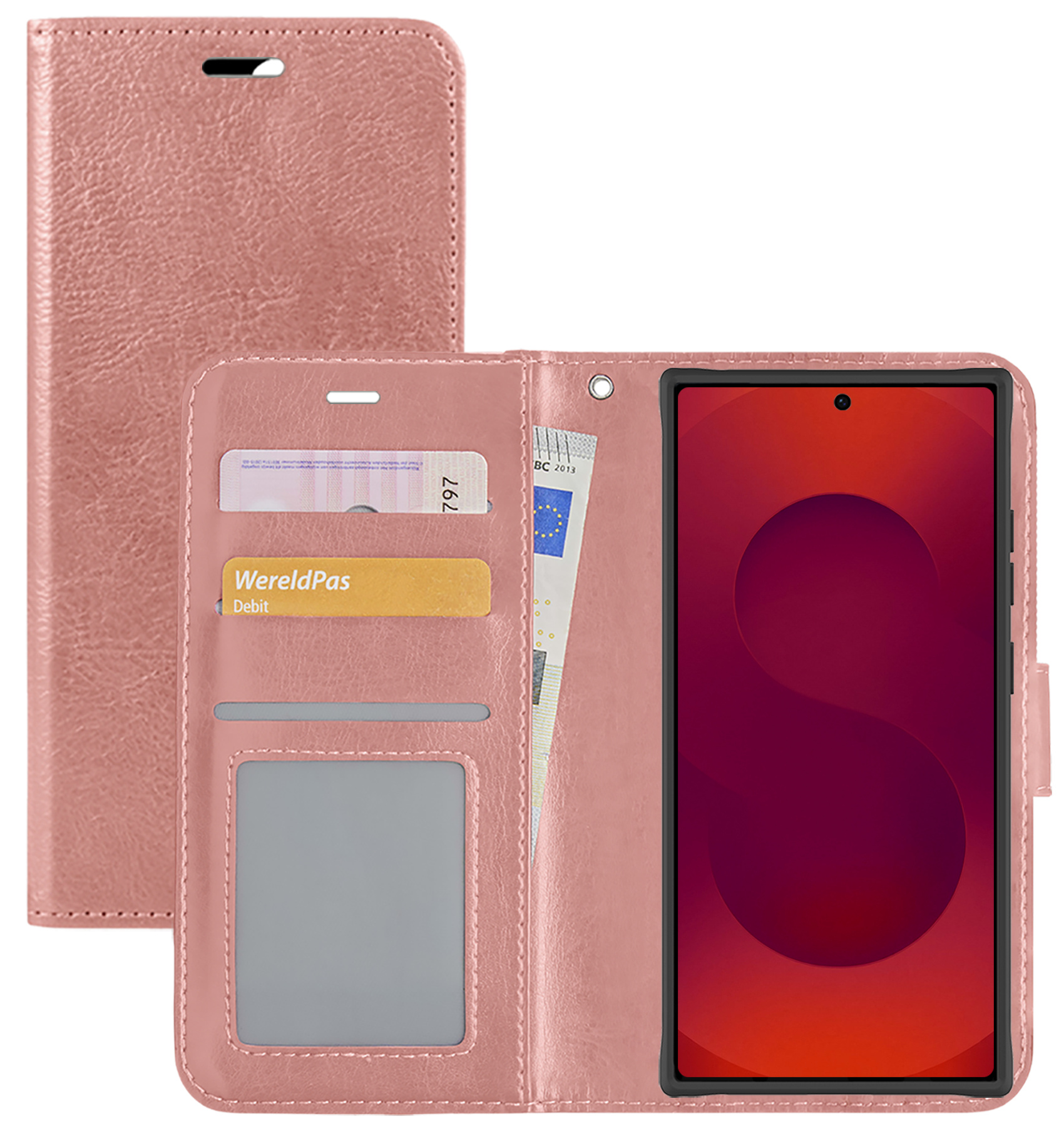 NoXx NoXx Samsung Galaxy S25 Ultra Hoesje Bookcase - Rose Goud