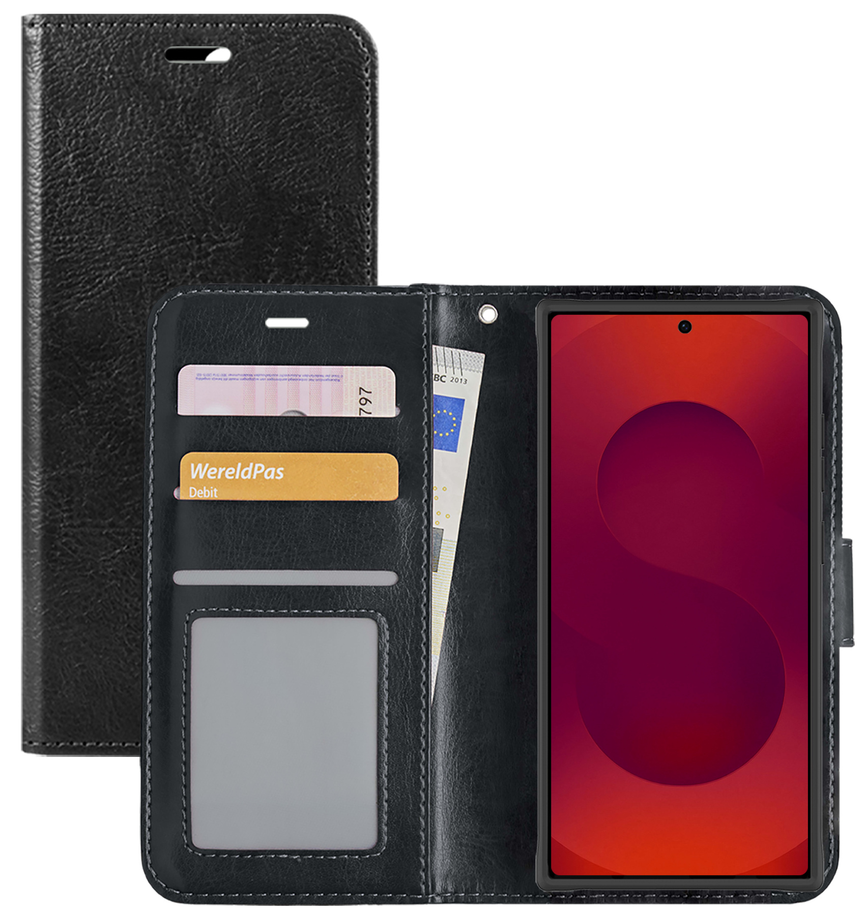 NoXx NoXx Samsung Galaxy S25 Ultra Hoesje Bookcase - Zwart