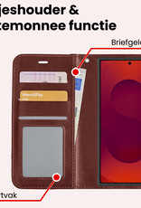NoXx NoXx Samsung Galaxy S25 Ultra Hoesje Bookcase Met Screenprotector - Bruin