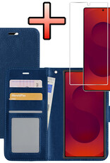 NoXx NoXx Samsung Galaxy S25 Ultra Hoesje Bookcase Met Screenprotector - Donkerblauw