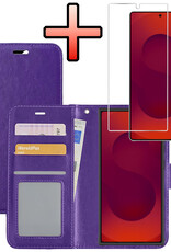 NoXx NoXx Samsung Galaxy S25 Ultra Hoesje Bookcase Met Screenprotector - Paars