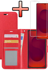 NoXx NoXx Samsung Galaxy S25 Ultra Hoesje Bookcase Met Screenprotector - Rood