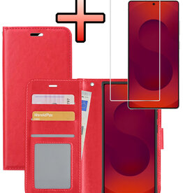 NoXx NoXx Samsung Galaxy S25 Ultra Hoesje Bookcase Met Screenprotector - Rood