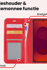 NoXx NoXx Samsung Galaxy S25 Ultra Hoesje Bookcase Met Screenprotector - Rood