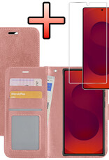 NoXx NoXx Samsung Galaxy S25 Ultra Hoesje Bookcase Met Screenprotector - Rose Goud