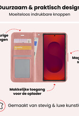 NoXx NoXx Samsung Galaxy S25 Ultra Hoesje Bookcase Met Screenprotector - Rose Goud
