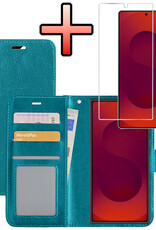 NoXx NoXx Samsung Galaxy S25 Ultra Hoesje Bookcase Met Screenprotector - Turquoise