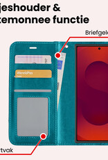 NoXx NoXx Samsung Galaxy S25 Ultra Hoesje Bookcase Met Screenprotector - Turquoise