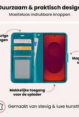 NoXx NoXx Samsung Galaxy S25 Ultra Hoesje Bookcase Met Screenprotector - Turquoise