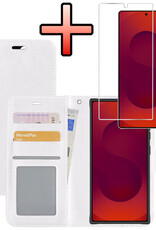 NoXx NoXx Samsung Galaxy S25 Ultra Hoesje Bookcase Met Screenprotector - Wit