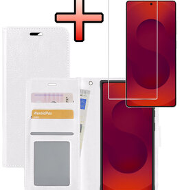NoXx NoXx Samsung Galaxy S25 Ultra Hoesje Bookcase Met Screenprotector - Wit