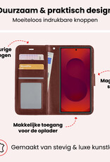 NoXx NoXx Samsung Galaxy S25 Ultra Hoesje Bookcase Met 2x Screenprotector - Bruin