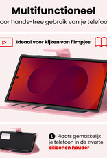 NoXx NoXx Samsung Galaxy S25 Ultra Hoesje Bookcase Met 2x Screenprotector - Lichtroze