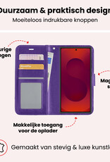 NoXx NoXx Samsung Galaxy S25 Ultra Hoesje Bookcase Met 2x Screenprotector - Paars