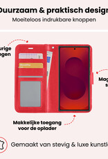 NoXx NoXx Samsung Galaxy S25 Ultra Hoesje Bookcase Met 2x Screenprotector - Rood