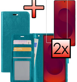 NoXx NoXx Samsung Galaxy S25 Ultra Hoesje Bookcase Met 2x Screenprotector - Turquoise
