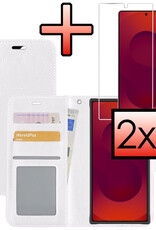 NoXx NoXx Samsung Galaxy S25 Ultra Hoesje Bookcase Met 2x Screenprotector - Wit