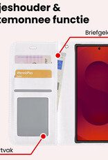 NoXx NoXx Samsung Galaxy S25 Ultra Hoesje Bookcase Met 2x Screenprotector - Wit