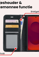 NoXx NoXx Samsung Galaxy S25 Ultra Hoesje Bookcase Met 2x Screenprotector - Zwart