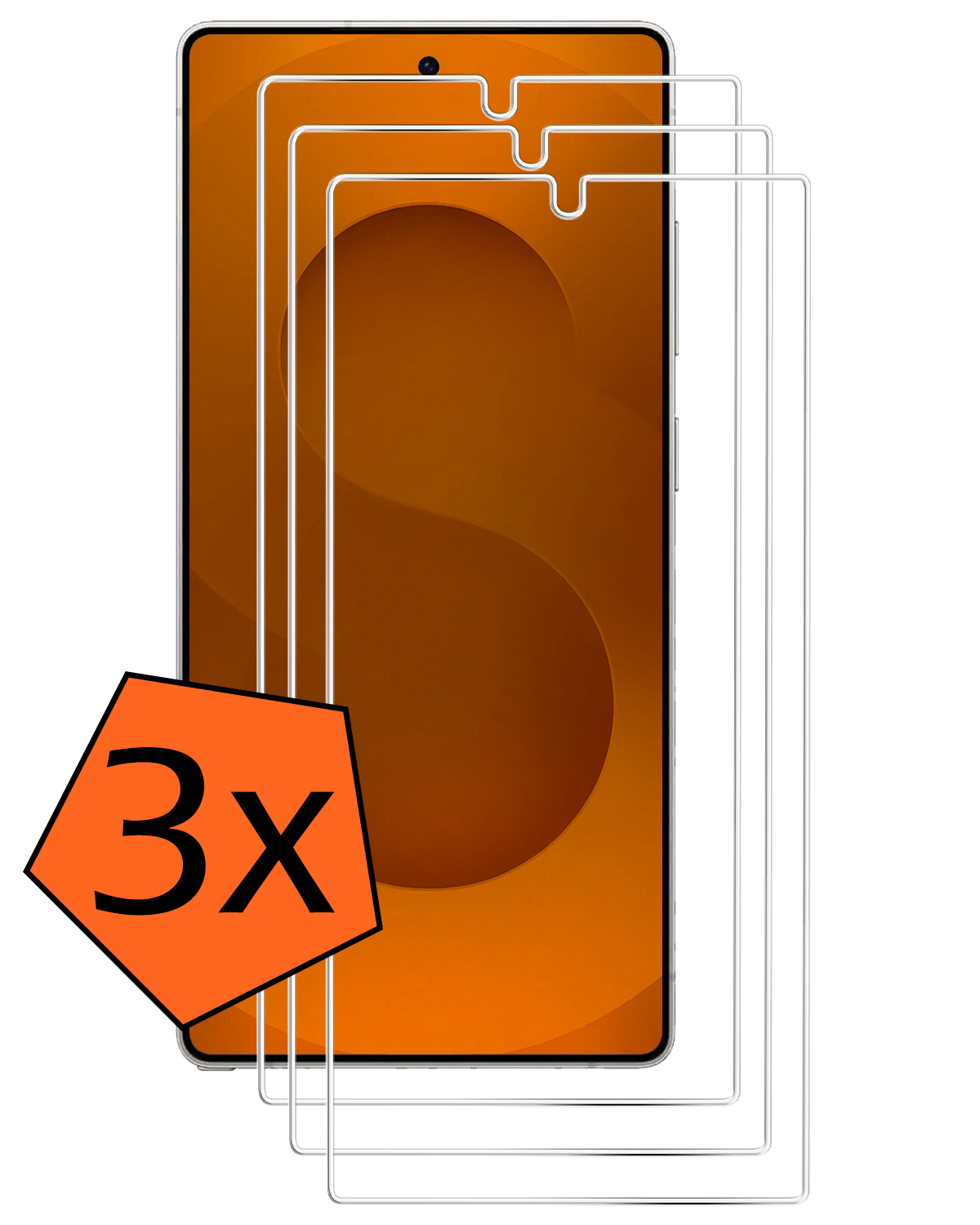 Nomfy Nomfy Samsung Galaxy S25 Ultra Screenprotector Glas - 3 PACK