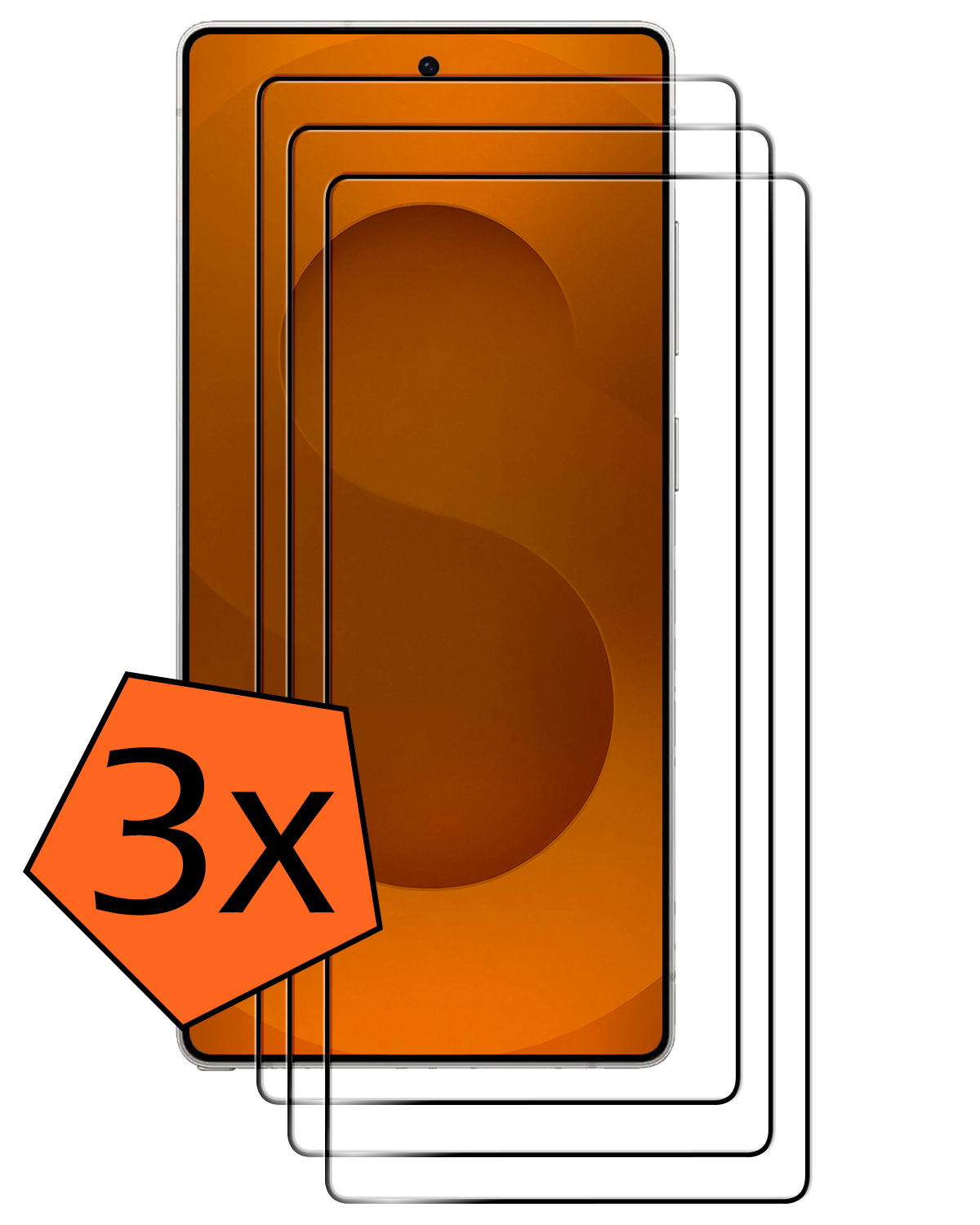 Nomfy Nomfy Samsung Galaxy S25 Ultra Screenprotector Glas Full Cover - 3 PACK