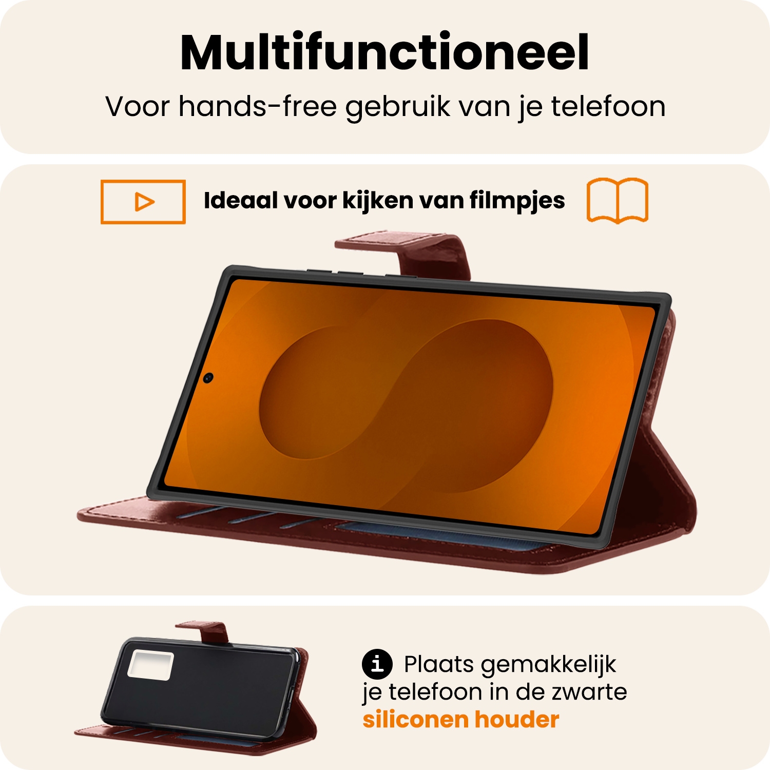 Nomfy Nomfy Samsung Galaxy S25 Ultra Hoesje Bookcase - Bruin