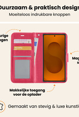 Nomfy Nomfy Samsung Galaxy S25 Ultra Hoesje Bookcase - Donkerroze