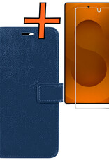 Nomfy Nomfy Samsung Galaxy S25 Ultra Hoesje Bookcase Met Screenprotector - Donkerblauw