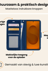 Nomfy Nomfy Samsung Galaxy S25 Ultra Hoesje Bookcase Met Screenprotector - Donkerblauw