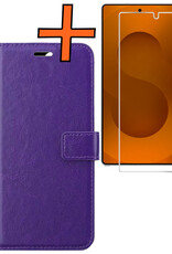 Nomfy Nomfy Samsung Galaxy S25 Ultra Hoesje Bookcase Met Screenprotector - Paars