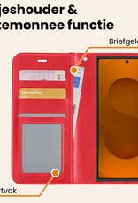 Nomfy Nomfy Samsung Galaxy S25 Ultra Hoesje Bookcase Met Screenprotector - Rood