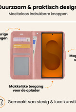 Nomfy Nomfy Samsung Galaxy S25 Ultra Hoesje Bookcase Met Screenprotector - Rose Goud