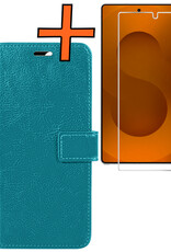 Nomfy Nomfy Samsung Galaxy S25 Ultra Hoesje Bookcase Met Screenprotector - Turquoise