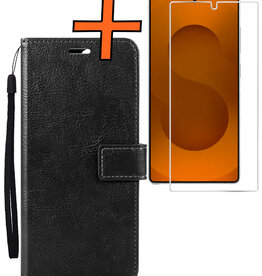 Nomfy Nomfy Samsung Galaxy S25 Ultra Hoesje Bookcase Met Screenprotector - Zwart