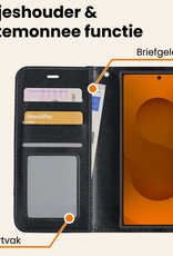 Nomfy Nomfy Samsung Galaxy S25 Ultra Hoesje Bookcase Met Screenprotector - Zwart