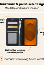 Nomfy Nomfy Samsung Galaxy S25 Ultra Hoesje Bookcase Met Screenprotector - Zwart