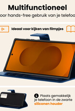 Nomfy Nomfy Samsung Galaxy S25 Ultra Hoesje Bookcase Met 2x Screenprotector - Donkerblauw